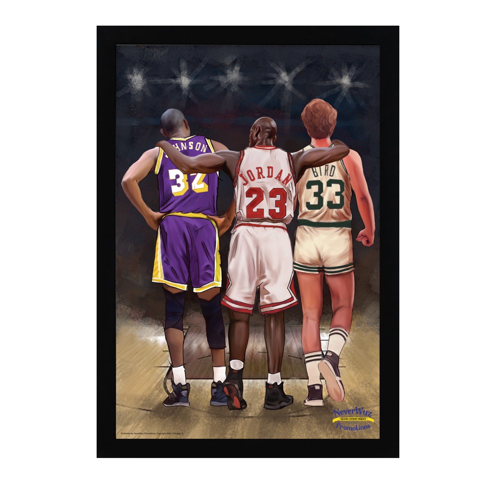 Poster Quadro Basquete Nba Michael Jordan Larry Bird 200x80